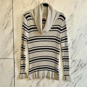 lei Kelly Stripe Cowl Neck Long Sleeve Ribbed Stretch Sweater SZ XXL